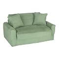 Fun Furnishings  Sofa Sleeper, Green Micro Suede