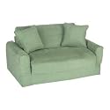 Furniture online: Fun Furnishings Sofa Sleeper, Green Micro Suede