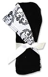 Trend Lab Receiving Blanket in Heirloom Print Front/Black Ultra Suede Back