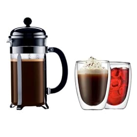 Bodum Chambord 8c Press w  Pavina Glasses by Bodum