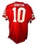 Troy Smith Ohio State Red Throwback Jersey Autographed - Autographed College Jerseys