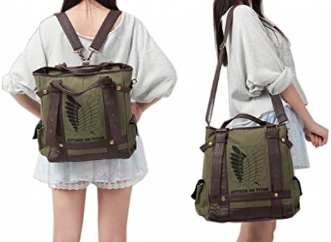 LifeWalker Attack on Titan Survey Corps Freedom Wings Canvas Backpacks Messenger Bag