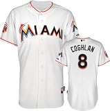 Chris Coghlan Jersey: Miami Marlins #8 Home White Authentic Cool Base&Atilde;&cent;"&Acirc;&cent; Jersey with Marlins Park Inaugural Season Patch