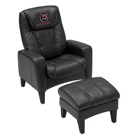 South Carolina Gamecocks Casual Leather Chair with Ottoman