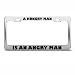 A Hungry Man Is An Angry Man Humor License Plate Frame Stainless