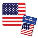 American Flag 3.5" Paper Coasters 8 Per Pack
