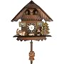 River City Clocks Quartz Cuckoo Clock - Painted Chalet with Dancers - Wesminster Chime or Cuckoo Sound - 7 Inches Tall - Model # 83-07QPT