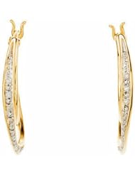 14K Yellow Gold Diamond Hoop Earrings - 0.10 Ct. -- LIFETIME WARRANTY