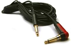 Black Guitar Lead: 30ft/10m Straight Jack to Angled Jack Cable with Neutrik Silent plugs