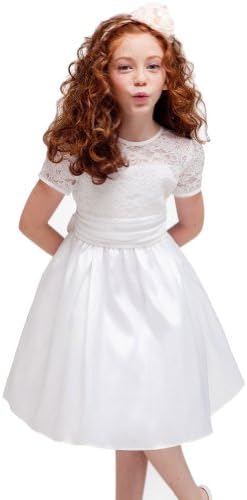 KID Collection Girls White Flower Girl Pageant Dress Size 8