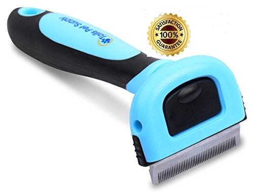 Dog & Cat Grooming Tool - Helps Reduces Shedding up to 90% - Only Takes A Few Minutes -Veterinarian and Groomer Recommended - Best Pet Hair Removal Brush For Short Hair, and Medium Hair Pets