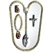 John Paul II Rosary Remembrance Set - 5mm Clear and Yellow Crystal Beads - 17" Total Length - 7.5" Matching Bracelet with Clasp - 1.5" Crucifix - Small Pendant with Illustration