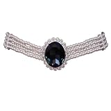 Authentic Princess Diana Inspired Sapphire Swarovski Crystal Pearl Choker