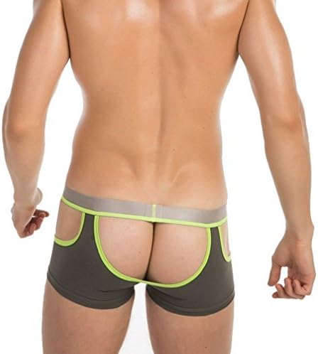 Golden Angella Men's Sexy Underwear G-string Thong Elastic Smooth Bikini Underwear (US M/Tag L, Gray)