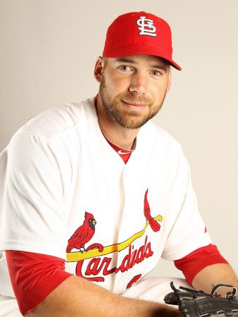 St. Louis Cardinals Photo Day, JUPITER, FL - FEBRUARY 24: Chris Carpenter Photographic Poster Print by Mike Ehrmann, 9x12