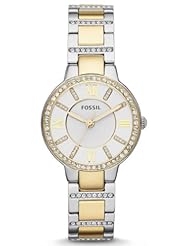 Fossil #ES3503 Womens Virginia Two Tone Glitz Accented Bracelet Watch