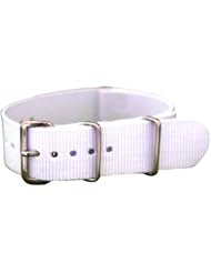 20mm White - Nylon Nato Ballistic Military Watch Band Strap G-10