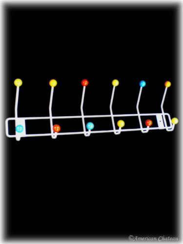 6-Hook Metal Iron Kids Wall Hook Rack Coat Hat Hanger