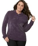 Karen Scott Plus Size Chenille Johnny-Collar Sweater