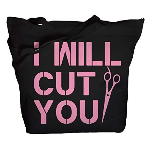 Shirts By Sarah Tote Bag Funny Hairdresser I Will Cut You Zippered Totes