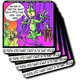 Londons Times Funny Aliens Cartoons - Alien Standup Comedians - Coasters