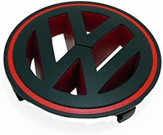 Xtremewarez Matt Black / Red Front Grille Emblem (For Chrome Slate Grille) For VW Volkswagen Passat B6