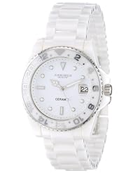 Akribos XXIV Womens AK519WT Ceramic Oversized Bold Watch