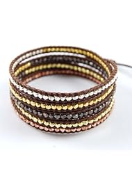 Chan Luu Mixed Nugget Wrap on Brown Leather