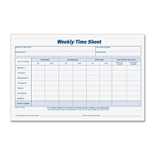 TOPS 30071 Weekly Employee Time Sheet, 8-1/2 X 5-1/2, 2 Pads/Pack, 100 Sheets Per Pad