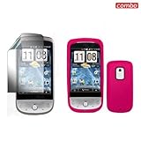 HTC Hero CDMA Sprint Combo Solid Hot Pink Silicon Skin Case Faceplate Cover ....