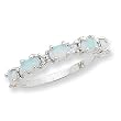 Sterling Silver Created Opal & CZ Ring
