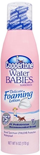 Coppertone Water Babies Sunscreen Delicate Foaming Lotion SPF 75+ 6 oz