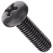 18-8 Stainless Steel Machine Screw, Pan Head, Phillips Drive, Black Oxide Finish, #2-56, 3/16" Length, Pack Of 100