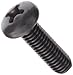 18-8 Stainless Steel Machine Screw, Black Oxide Finish, Pan Head, Phillips Drive, 3/16