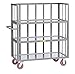 Little Giant S3L-3060-6PY 3-Sided Shelf Trucks, Slat Sides, 3 Shelves, 6" Polyurethane, 3600 lb. Capacity, Retaining Lips, 30" Width x 60" Length, Gray