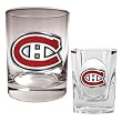 Montreal Canadiens Rocks Glass & Square Shot Glass Set - Primary Logo NHL Hockey