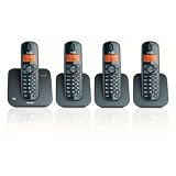 Philips CD1504B/37 Series with Four Expandable Cordless Phones (Black)