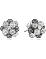 Simulated Pearl and Clear Crystal Cluster Studs