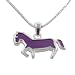 Child or Kids Purple Horse Pendant and Sterling Silver 16