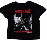 Toddler Kids MOTLEY CRUE TOO FAST FOR LOVE Rock N Roll T Shirt in Black