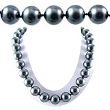 AugustinaJewelry Single Strand 18 Inch 14MM Green Black Shell Pearl Necklace