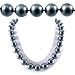AugustinaJewelry Single Strand 18 Inch 14MM Green Black Shell Pearl Necklace