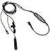 Kenwood KHS-9BL Three-Wire Lapel Microphone with Earphone, Black