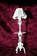 Dollhouse Victorian White Wire Floor Lamp Table-non-working