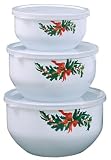 Pfaltzgraff Christmas Heritage 6-Piece Enamel on Steel Bowl Set, Large