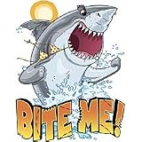 Shark~bite Me Womens Scoop Neck T-Shirt