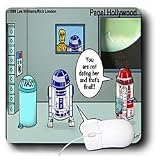 Londons Times Star Wars and Star Trek Cartoons - R2D2 Brings Girl Home To Mom - Mouse Pads