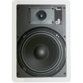 HiFi Works 30003 HFW8 8-Inch In-Wall Speakers, White (Pair)
