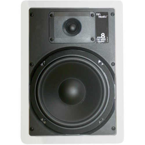 HiFi Works 30003 HFW8 8-Inch In-Wall Speakers, White (Pair)