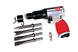Tool Force BL4190 3,500 Blows-Per-Minute Long Barrel Pnuematic Hammer with 4 Chisel Set